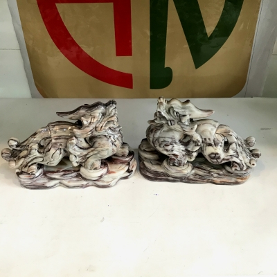 Tì hưu đá vân đỏ hồng nhiều kích thước