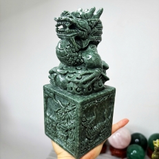 Ấn rồng đá tự nhiên màu lam đậm