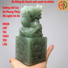 Ấn rồng mini đá thạch anh xanh tự nhiên siêu đẹp