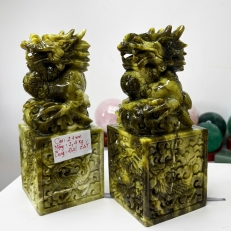 Ấn rồng Ngọc tự nhiên chế tác thủ công