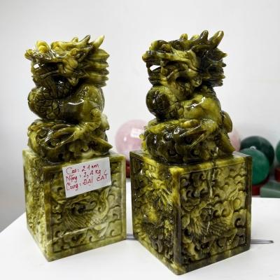 Ấn rồng Ngọc tự nhiên chế tác thủ công